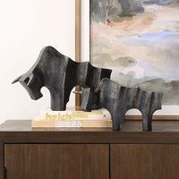 Regal Bull Sculptures - Set of 2