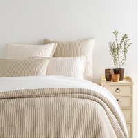 Pick Stitch Natural King Coverlet