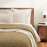 Deepali Kantha Olive Quilt & Shams - King Size