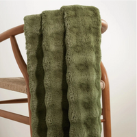Fab Faux Throw - Olive & Sand