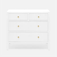 Jarin Dresser 36" in white color and with four drawers, front view.
