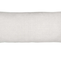 White Evelyn Decorative Lumar Pillow hand-woven on traditional looms and dyed in a saturated palette of neutral shades.