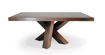 K3 Dining Table done in a beautiful smokey walnut veneer and with K base design of laminated solid walnut.