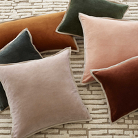Six Gehry Decorative Lumbar Pillow in various colors and sizes edged with a grounding natural linen flange.