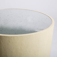 Simple white Cara side drum table.