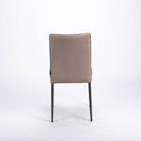 A grey elegant Nata dining chair with Anthracite Leg. Back view.