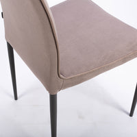 A grey elegant Nata dining chair with Anthracite Leg. Closed up side view.