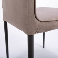 A grey elegant Nata dining chair with Anthracite Leg. Closed up side view.