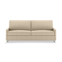 Brandt Comfort Sleeper - Two seat comfort sofa bed with with sleek track arms that sit atop of a modern metal stainless steel sled legs