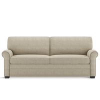 American Leather Gains Two Seat standard (Queen) Comfort Sofa Bed in light colors, front view.