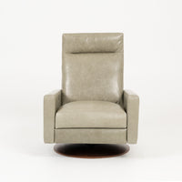 American Leather's Cumulus Comfort Air recliner in white color, front view.