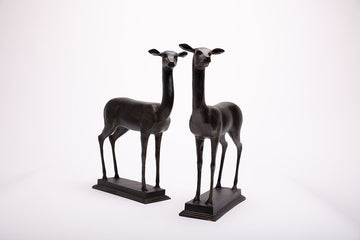 Set of two Fawn Sculptures made of iron.