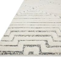 Hagen White Sky Area Rug power-loomed of 100% polypropylene pile with a tone on tone palette offset by strong, yet textural geometric patterns.