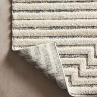 Hagen White Sky Area Rug power-loomed of 100% polypropylene pile with a tone on tone palette offset by strong, yet textural geometric patterns.