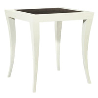 White Milo M2M Side Table with wooden color top.