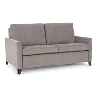 American Leather Harris Two Seat Comfort Sofa bed chenille charcoal with high wood legs.