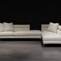 White Spaced Out Sectional with new contemporary classic design by Ransom Culler, clean lines and channeled inside back and arms and six distinct modular units.