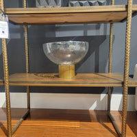 A bottom part of Spa Etagere, showing two shelves enhancing its glamorous  look.