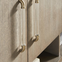 Zoomed in hardware on doors of Cove Entertainment Unit cabinet.