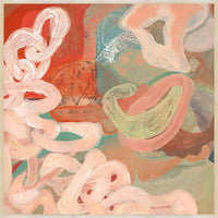 Abstract canvas painting named Best Friends by Athena Rose, without a frame.