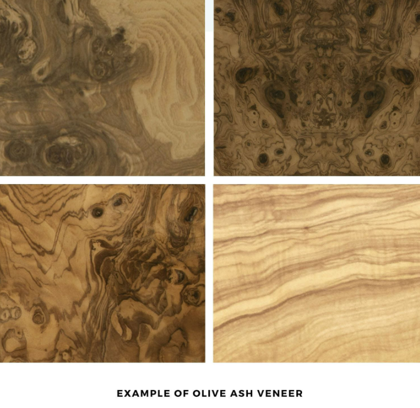 Examples of olive ash veneer.