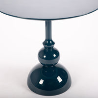 Navy blue based Fannin Entry Table with white top with scaled traditional shape.