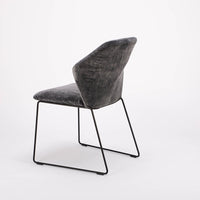 Black New York side chair with painted finish and fully removable covers. Side and back view.