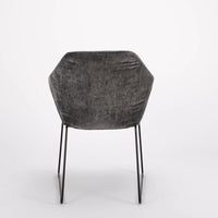 Black New York Arm Chair with painted finish and fully removable covers. Back view.