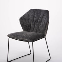Black New York side chair with painted finish and fully removable covers. Front and side view.