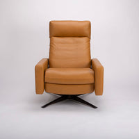 American Leather's Cumulus Comfort Air recliner, front view.