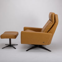 American Leather's Cumulus Comfort Air recliner and ottoman.