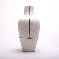 High fired porcelain Parchment Vase in mate finish.