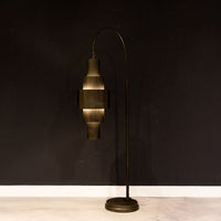 Black Babylon Floor Lamp with formed of bold concentric circles and with floor switch on cord.