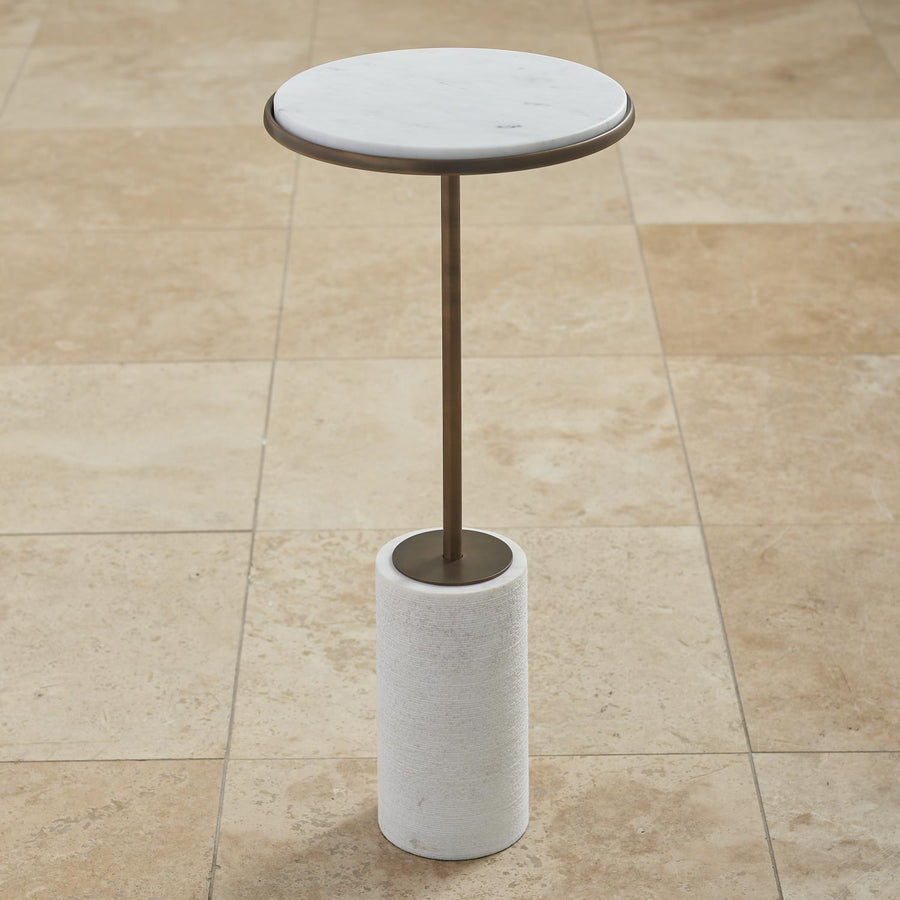 Short Cored Marble Table - Bronze