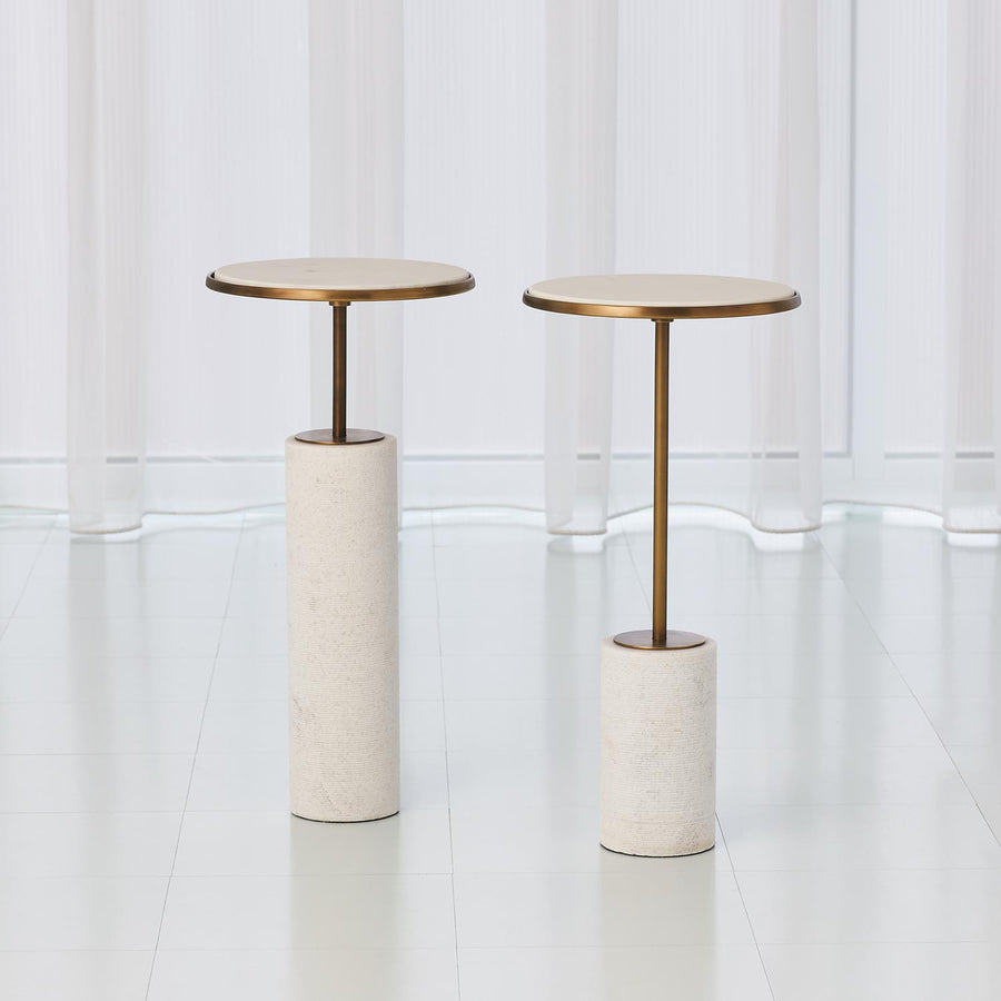 Short Cored Marble Table - Bronze