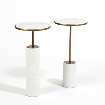 Short Cored Marble Table - Bronze