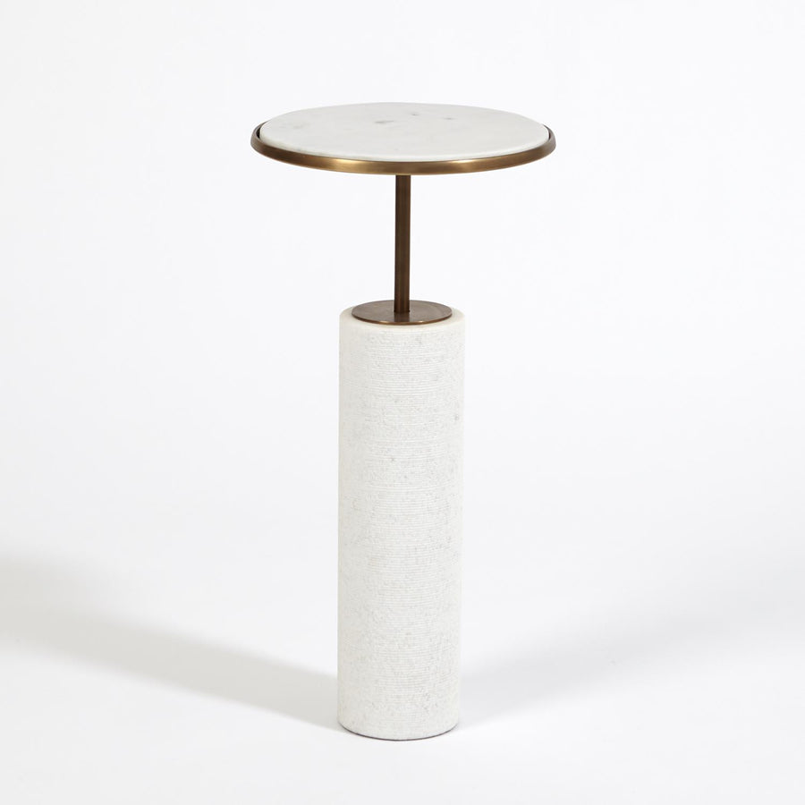 Short Cored Marble Table - Bronze