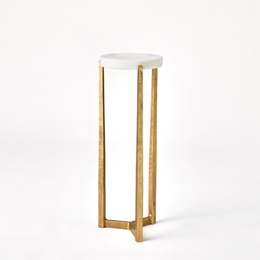 Marble Disk Table - Antique Gold