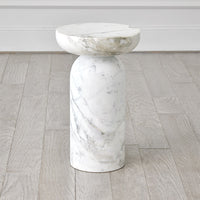 Tumble Accent Table-Arbescato White Marble