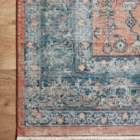 Elise Coral/ Blue Area Rug