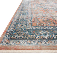 Elise Coral/ Blue Area Rug