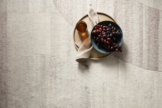 Elodie Natural/ Light Plum Area Rug
