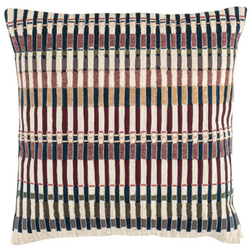 Folk Stripe Embroidered Decorative Pillow