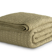 Deepali Kantha Olive Quilt & Shams - King Size