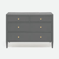 Jarin Dresser 48" in grey color and with four drawers, front view.