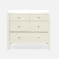 Jarin Dresser 36" in white color and with four drawers, front view.