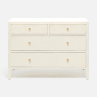 Jarin Dresser 48" in white color and with four drawers, front view.