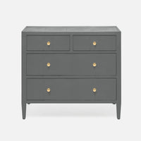 Jarin Dresser 36" in grey color and with four drawers, front view.