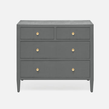 Jarin Dresser 36" in grey color and with four drawers, front view.