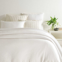 White Faye Linen Plaster Collection - king duvet and king sham.